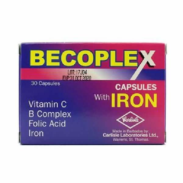 Becoplex with Iron Capsules 30's - A2D LIMITED @Ashbiz