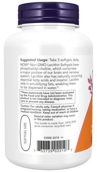 Now Lecithin 1200mg * 100 Softgels - A2D LIMITED @Ashbiz