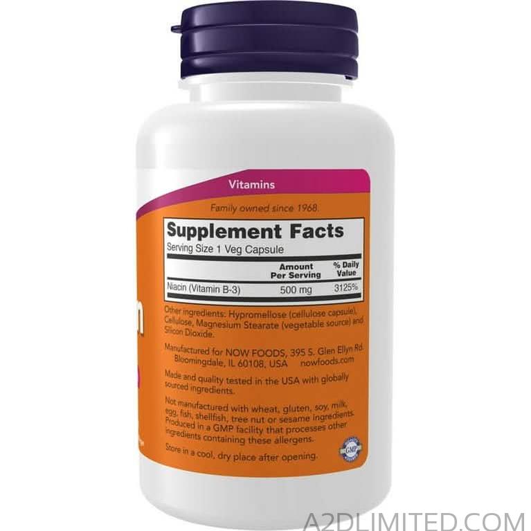 Now Vitamin B3(Niacin)500mg 100's - A2D LIMITED @Ashbiz