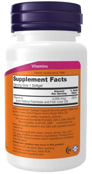 Vitamin A 10000 IU - 100 Soft gels (Now ) - A2D LIMITED @Ashbiz