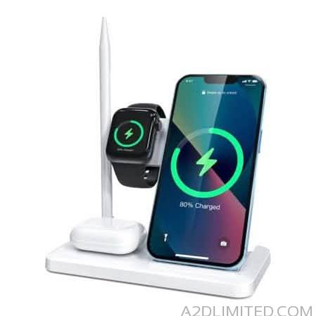 4 - in - 1 Foldable Wireless Charger Stand & Pad 15W - A2D LIMITED @Ashbiz