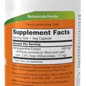 Ashwagandha 450 mg Capsules *90 (Now)