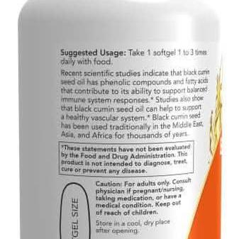 Black Cumin Seed Oil capsules 1000mg * 60 (Now)