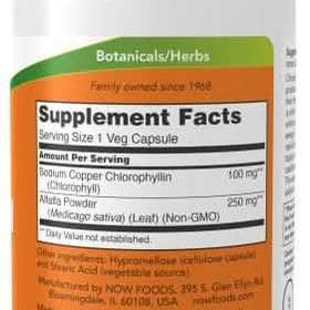 Chlorophyll 100 mg * 90 Veg Capsules (Now )