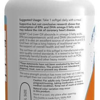 Cod Liver Oil 1000 mg * 90 (Now)