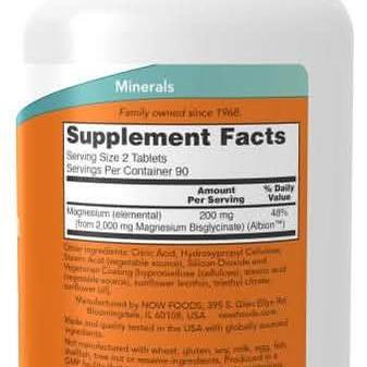 Magnesium Glycinate 200mg * 180 (Now)