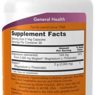 Magtein (Magnesium Threonate) Capsule * 90 (Now)