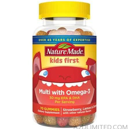 Nature Made Kids First Multivitamin with omega 3 70's