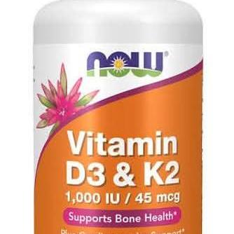 Now Vitamin D3 and K2 120's