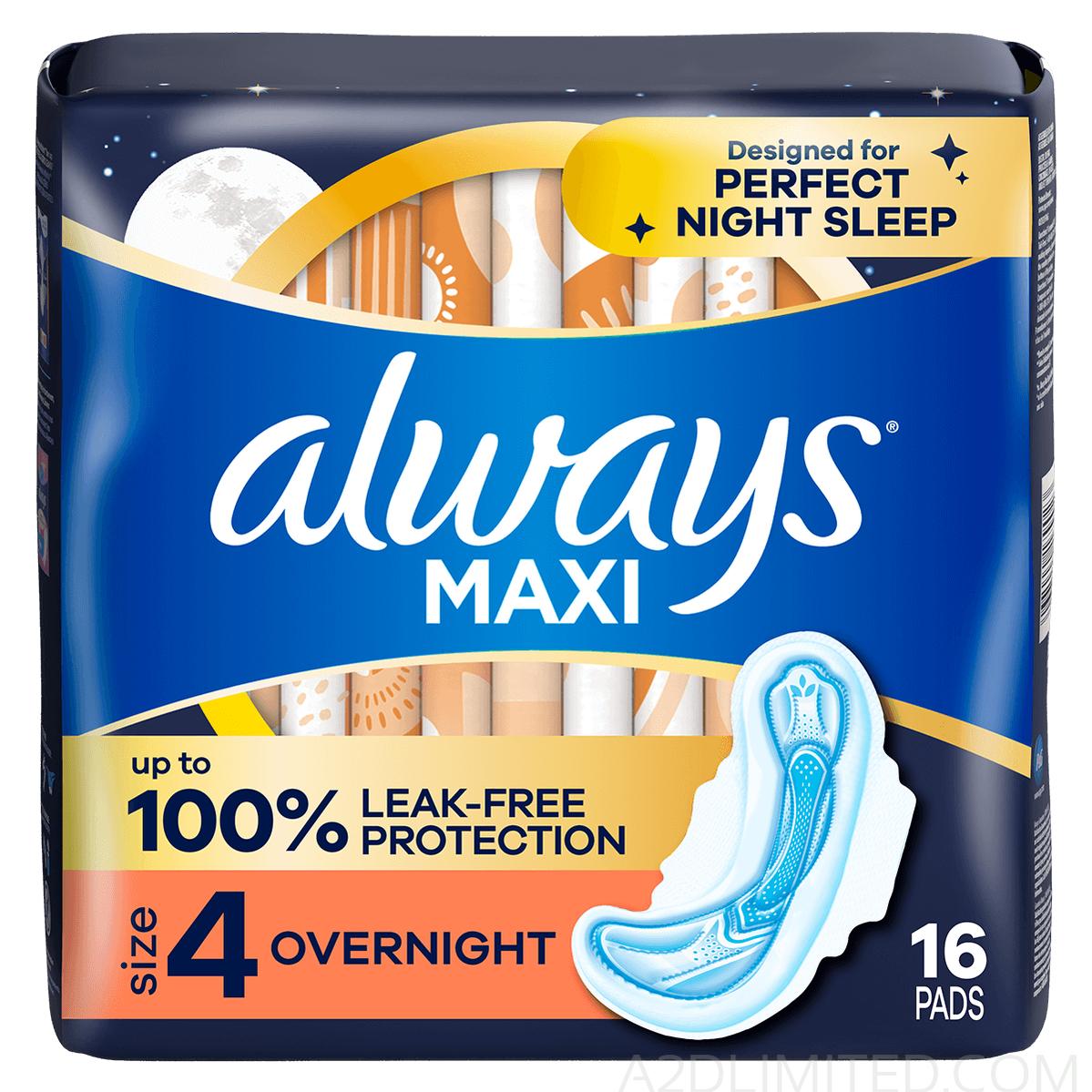 Always Maxi 16 Pads (Overnight) - A2D LIMITED @Ashbiz