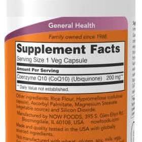 CoQ10 200mg - 60 capsules (Now) - A2D LIMITED @Ashbiz