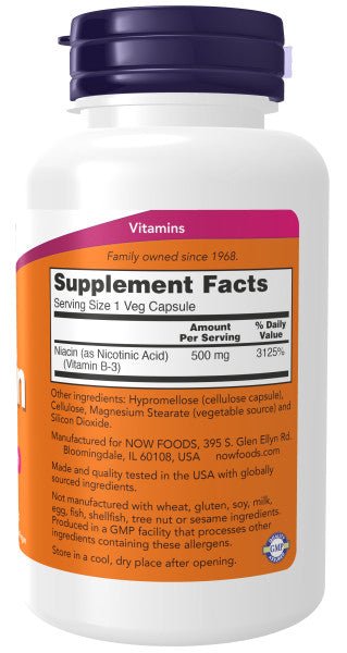 Niacin 500 mg *100 (Now ) - A2D LIMITED @Ashbiz