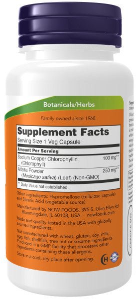 Now Chlorophyll 100 mg * 90 Veg Capsules - A2D LIMITED @Ashbiz