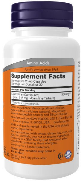 Now L - Carnitine 250 mg * 60 - A2D LIMITED @Ashbiz