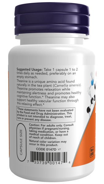 Now L - Theanine 500mg - A2D LIMITED @Ashbiz