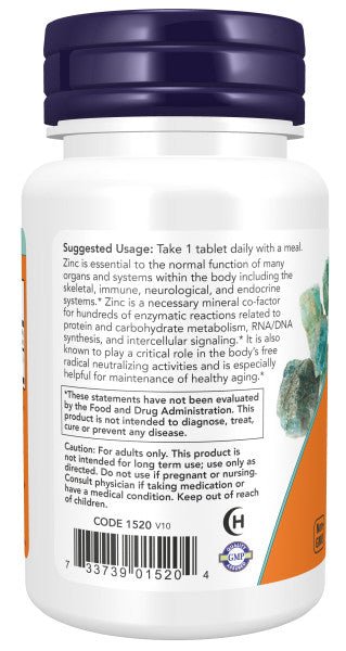 Now Zinc 50 mg * 100 - A2D LIMITED @Ashbiz