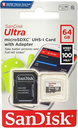 SanDisk Ultra 64GB microSDXC UHS - I Card with Adapter - A2D LIMITED @Ashbiz