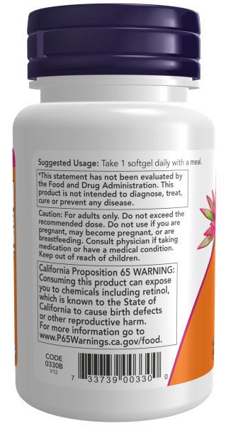 Vitamin A 10000 IU - 100 Soft gels (Now ) - A2D LIMITED @Ashbiz