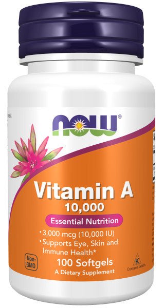 Vitamin A 10000 IU - 100 Soft gels (Now ) - A2D LIMITED @Ashbiz